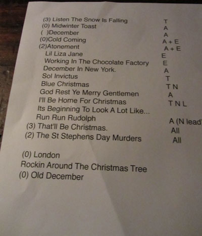 Thea Gilmore setlist, 17 December 2013