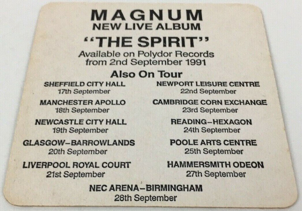 Magnum - The Spirit Tour 1991 (beer mat)