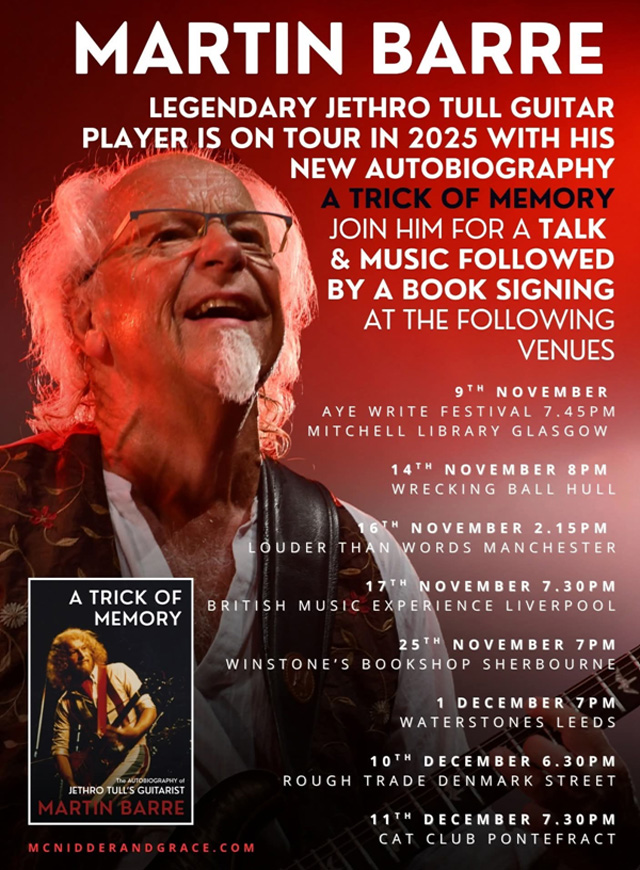 Martin Barre - Book Tour 2025 Martin Barre - Book Tour 2025